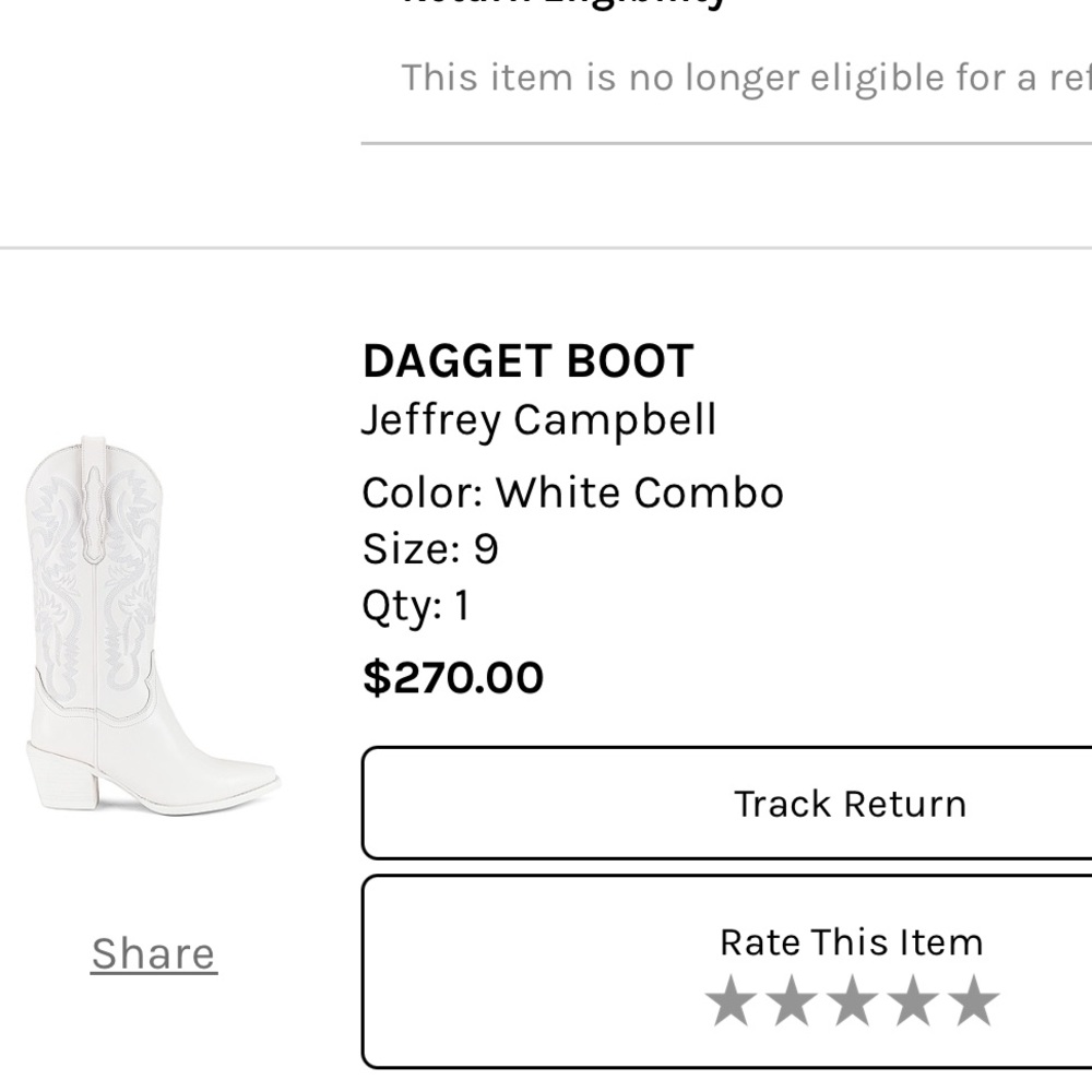 Dagget Boot - Jeffrey Campbell White cowgirl boot